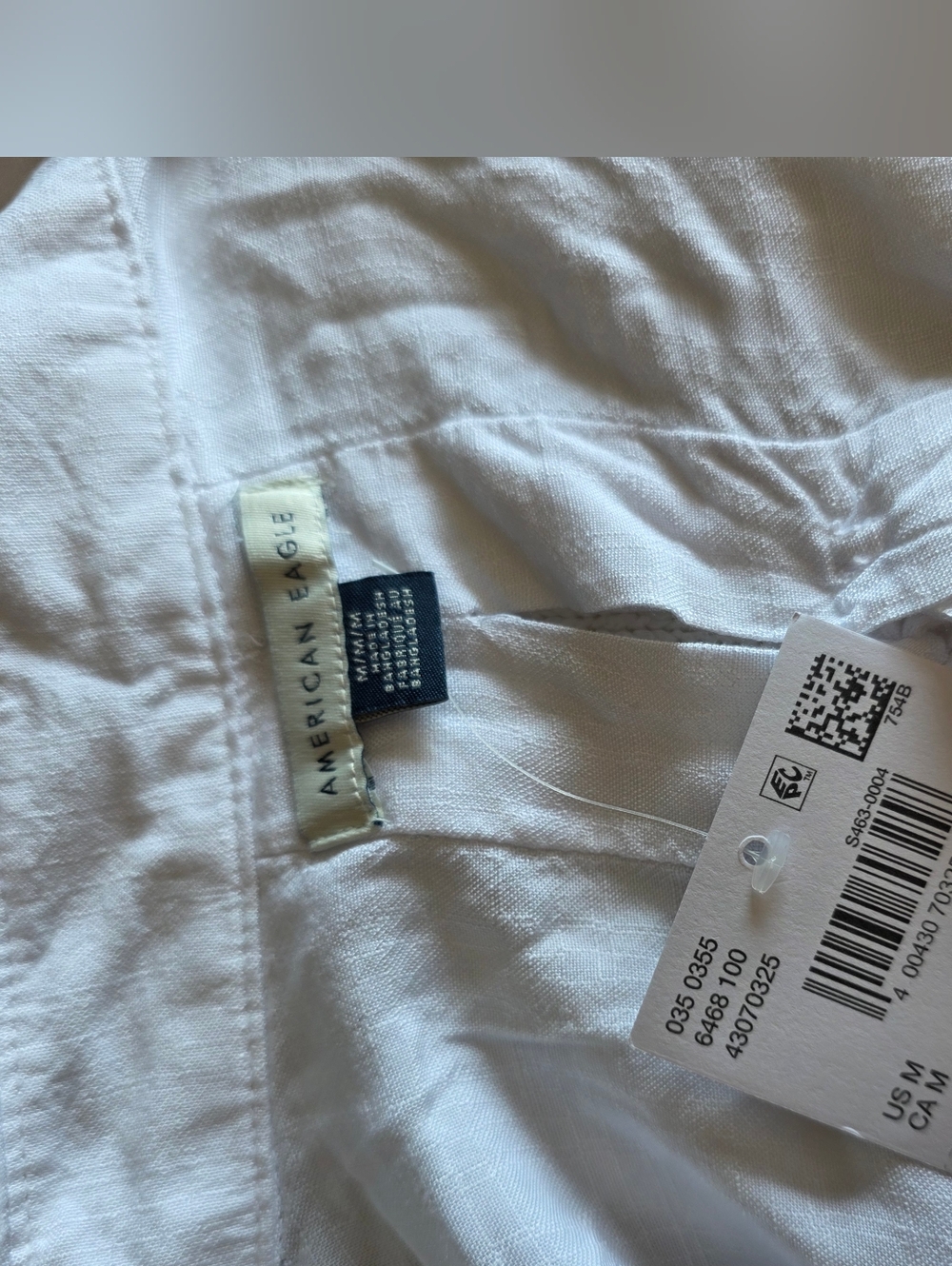 American Eagle Open Back Tie Blouse White Lightweight Button Up Medium NWT - Picture 8 of 8